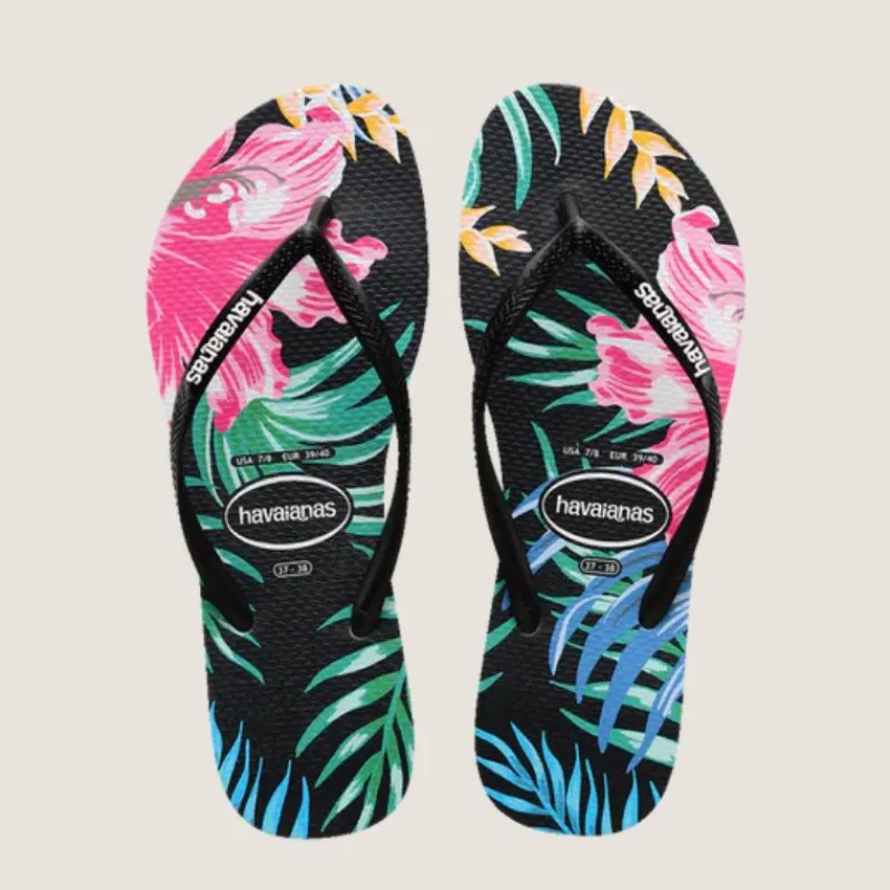 Kids Slim Floral Palm Thong | Havaianas Discount