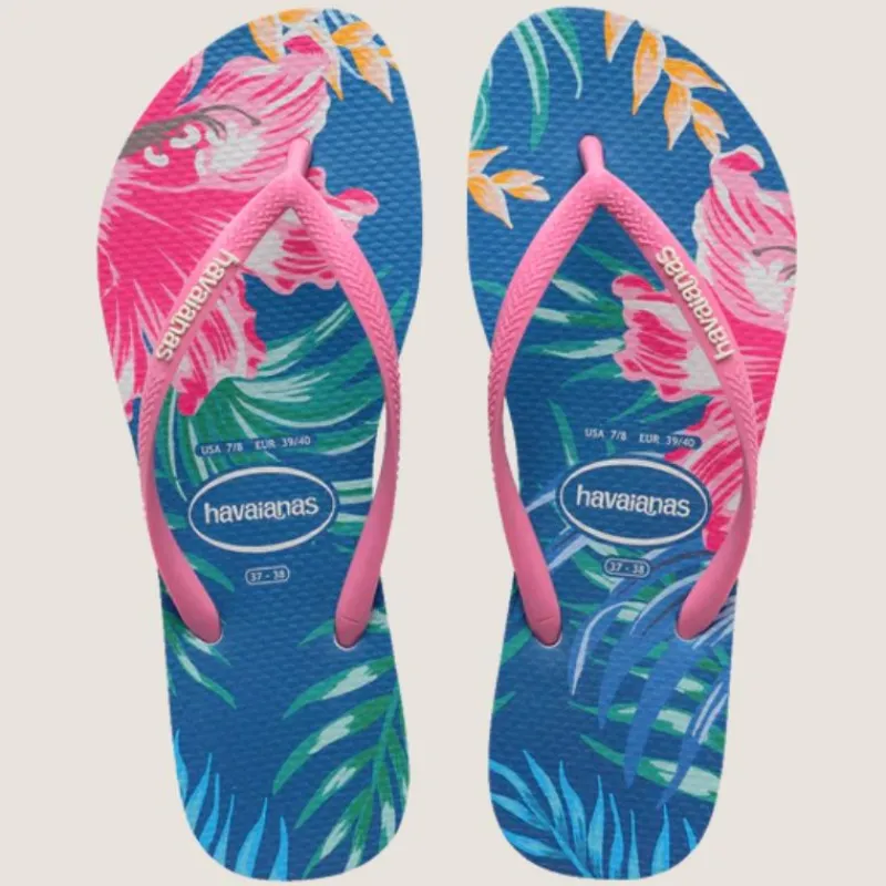 Kids Slim Floral Palm Tranquility Thong | Havaianas Best
