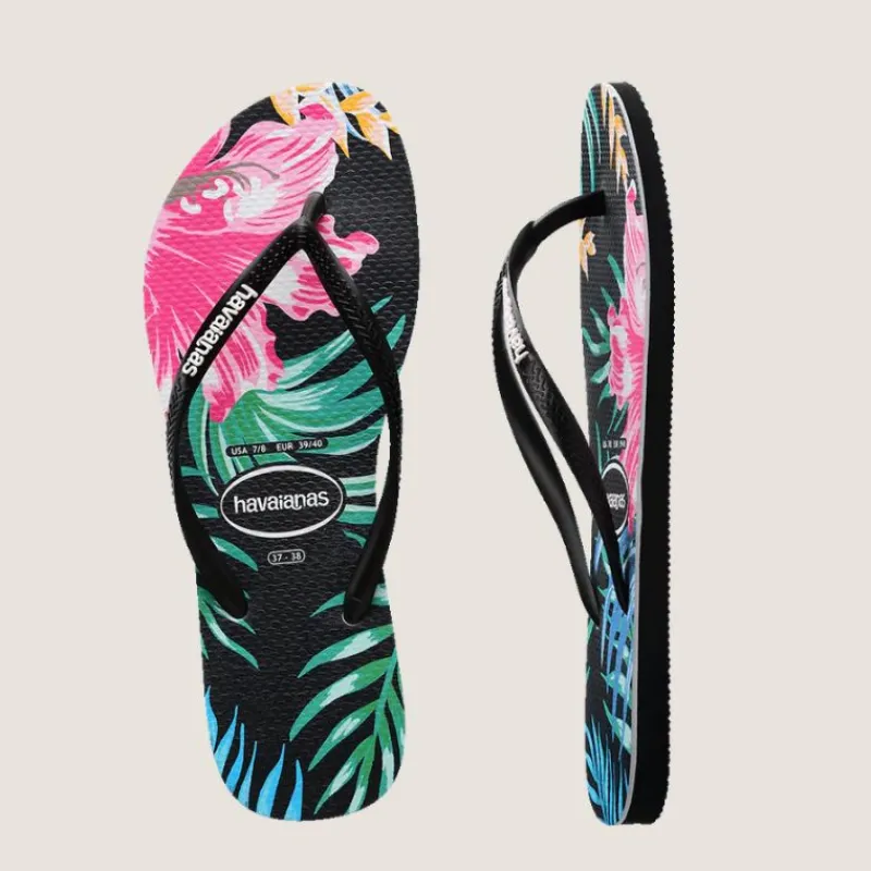 Kids Slim Floral Palm Thong | Havaianas Discount