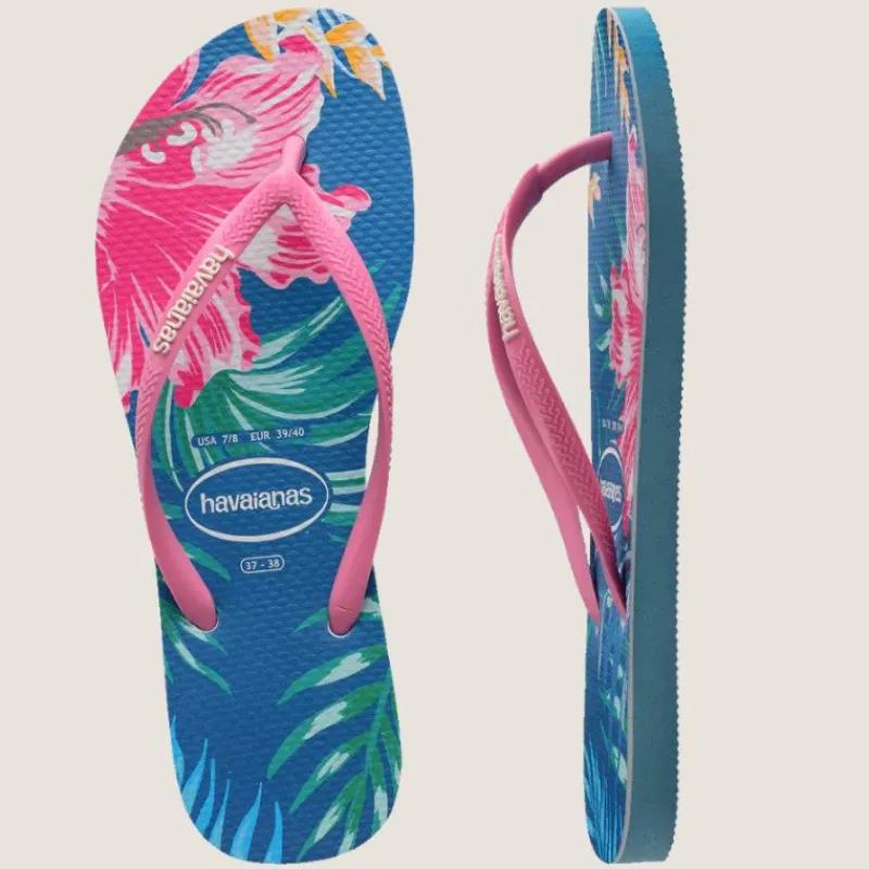 Kids Slim Floral Palm Tranquility Thong | Havaianas Best