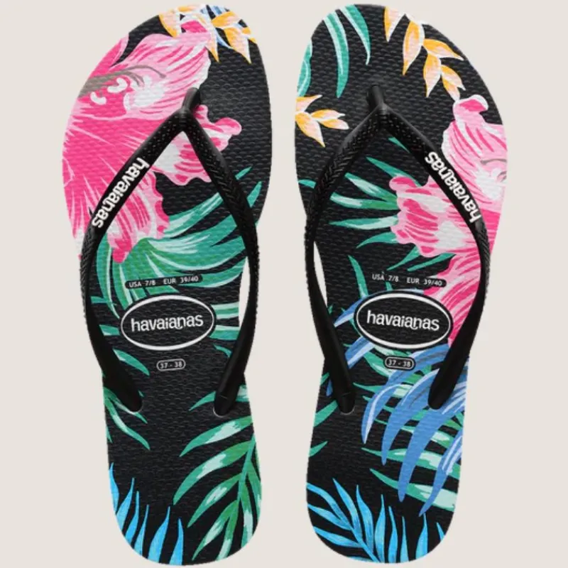 Slim Floral Palm Thong | Havaianas Outlet