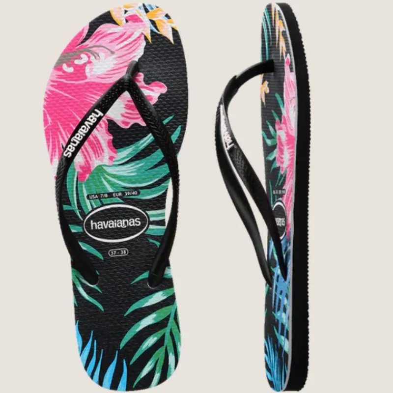 Slim Floral Palm Thong | Havaianas Outlet