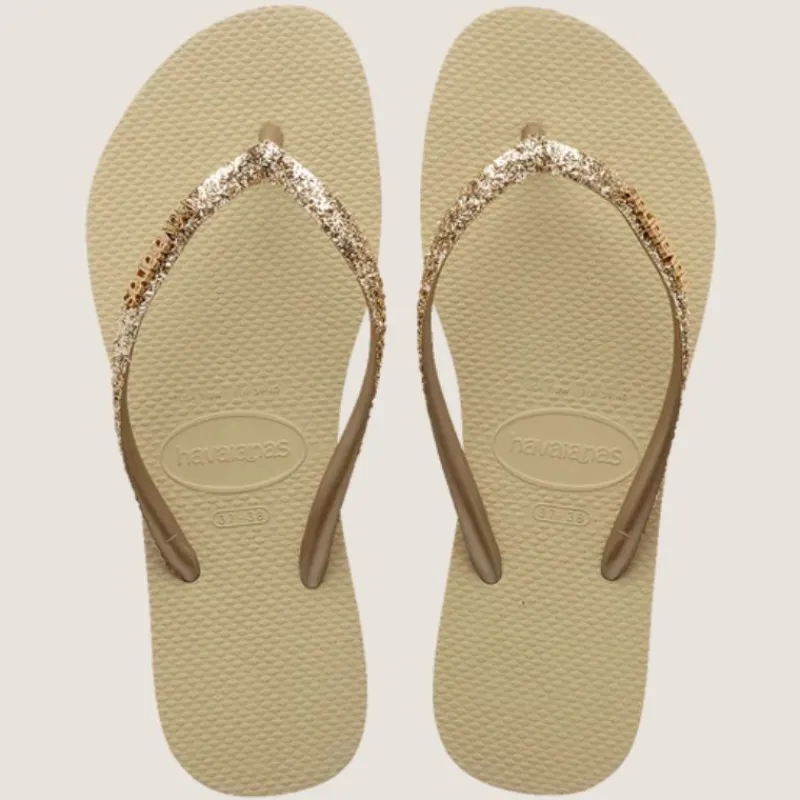 Slim Metal Logo Glitter II Thong | Havaianas Sale