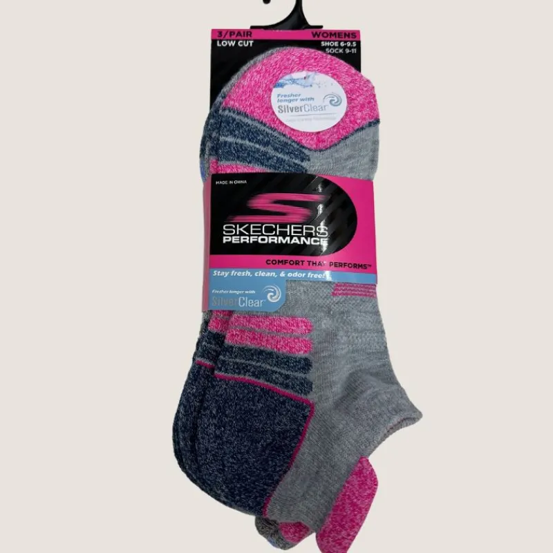 3pack Womens 1/2 Terry Low Cut Socks | Skechers Online