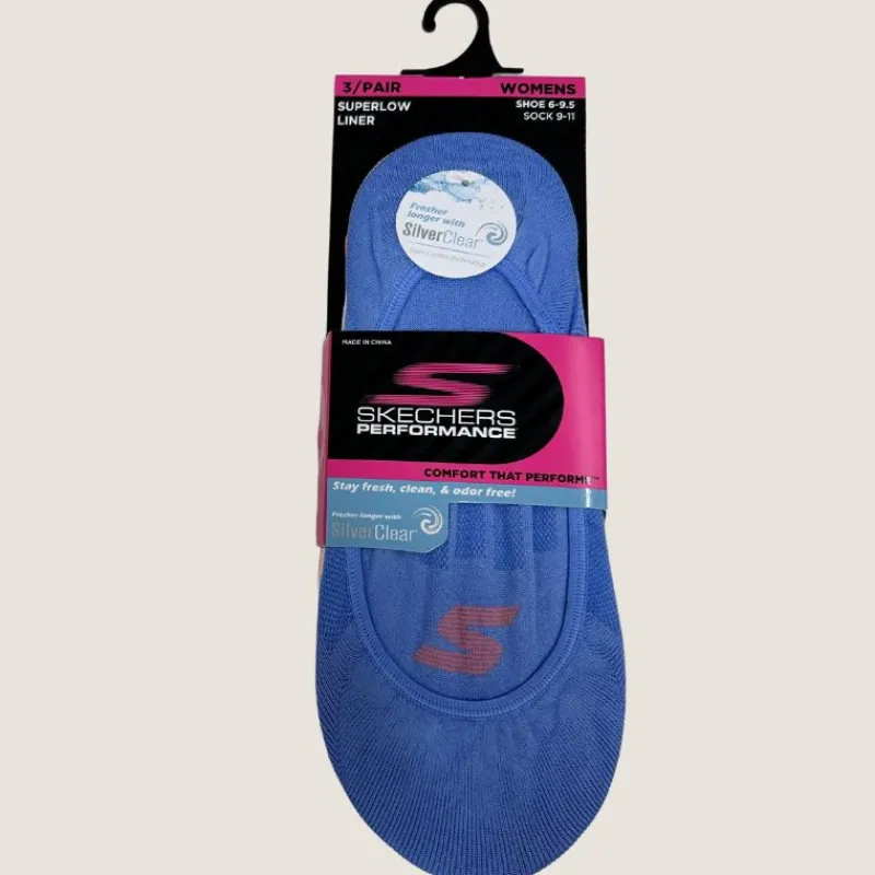 3pack Womens 1/2 Terry Liner Socks | Skechers Outlet